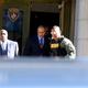 Baltimore Police Officer Caesar Goodson Jr. (center) exits the Circuit Court on the first day of his trial in Baltimore on June 9, 2016.
Bryan Woolston-Pool/Getty Images